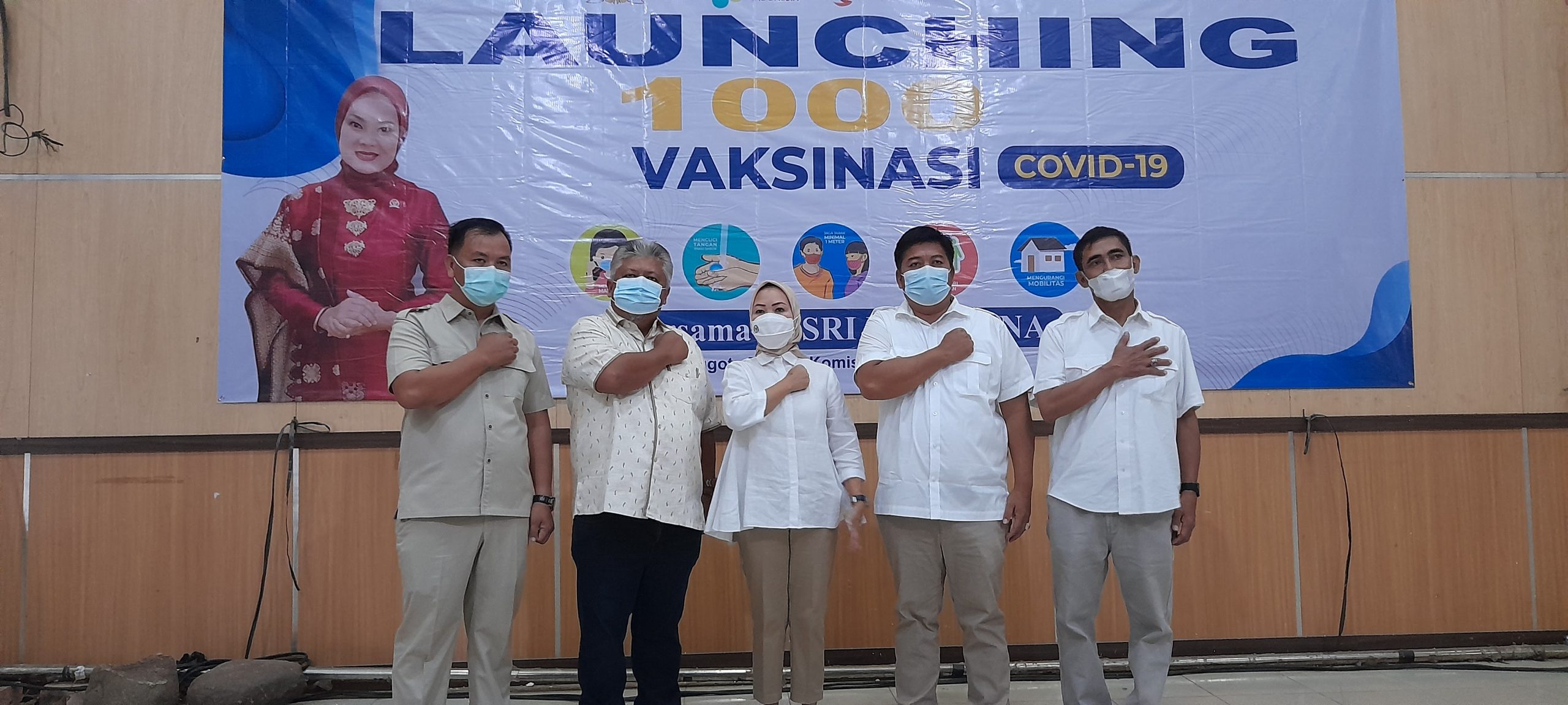 Pemandangan Menarik, Anggota DPRD Lahat Fraksi Partai Gerindra Hadiri Launching 1000 Vaksin Sri Meliyana