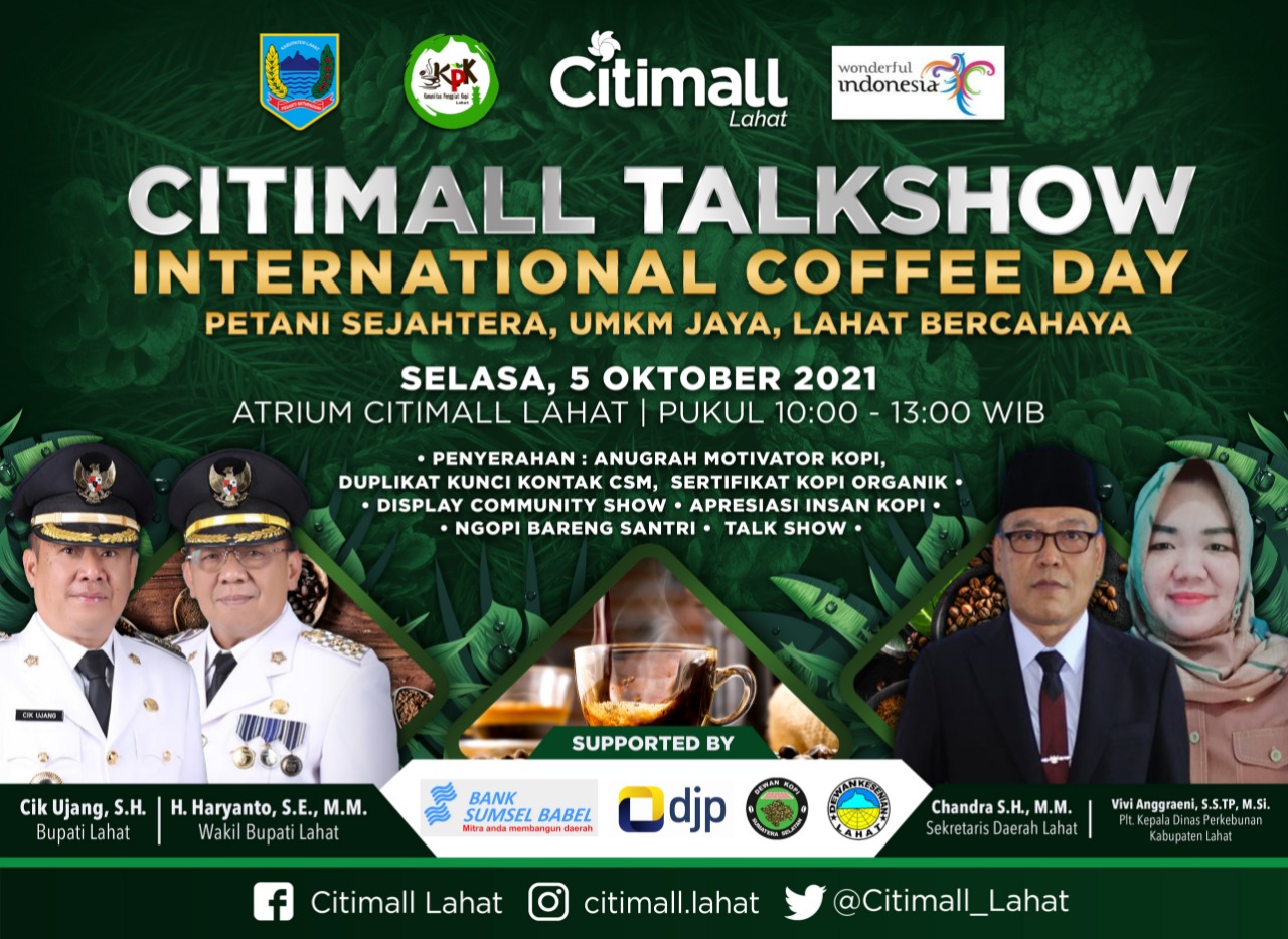 Besok! Dinas Perkebunan Lahat Berkolaborasi dengan Komunitas Penggiat Kopi Rayakan International Coffee Day
