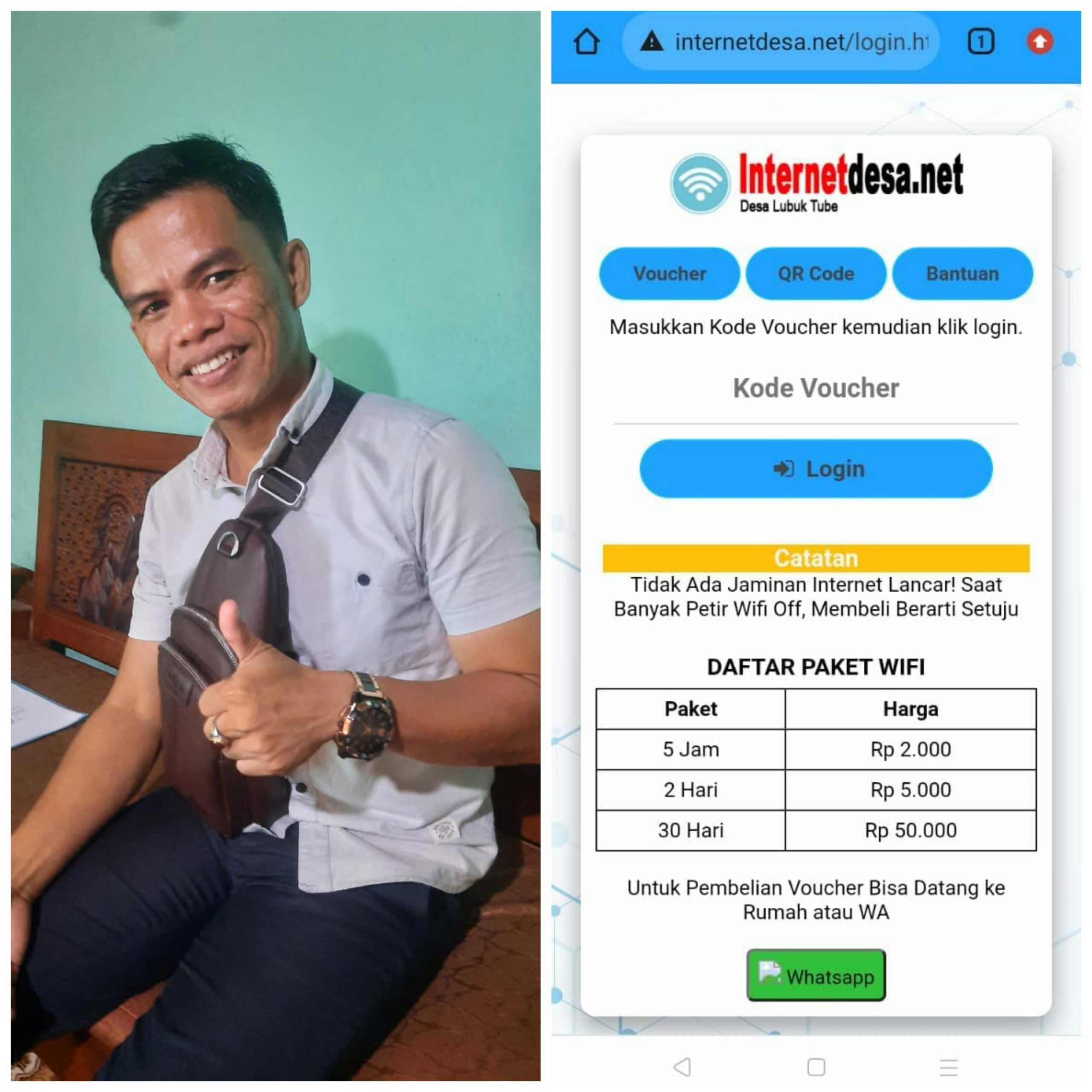 PAKAI DANA DESA, KADES LUBUK TUBE ATASI PROBLEM BLANKSPOT BANGUN JARINGAN INTERNET MURAH