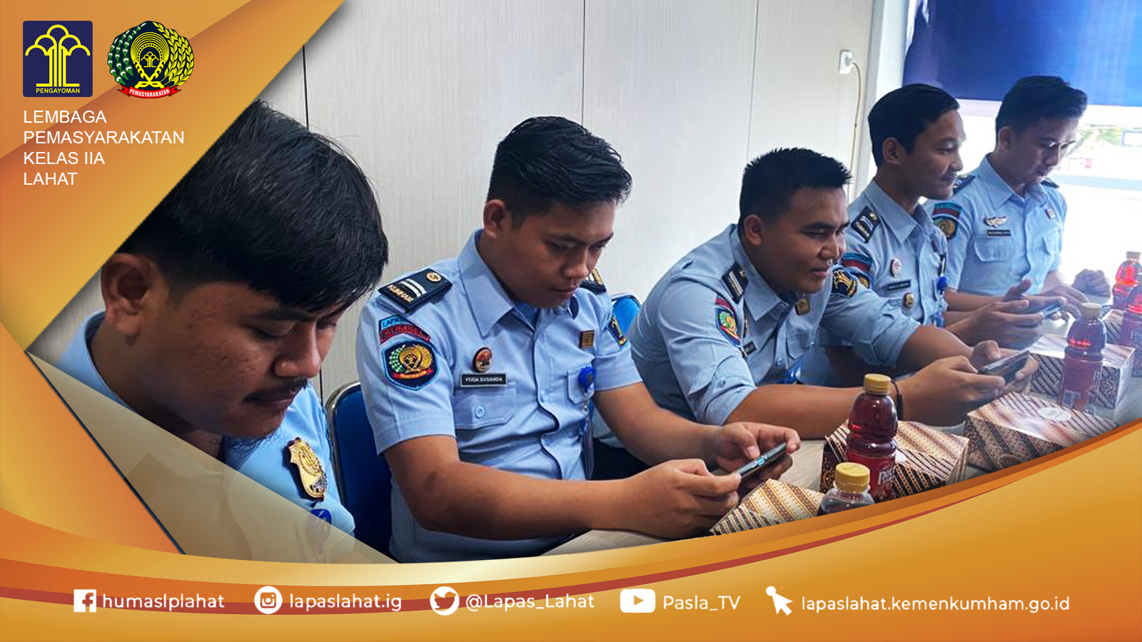 Tim E-Sport Lapas Lahat saat sedang bertanding Mobile Legend di final melawan Tim E-Sport Lapas Banyuasin