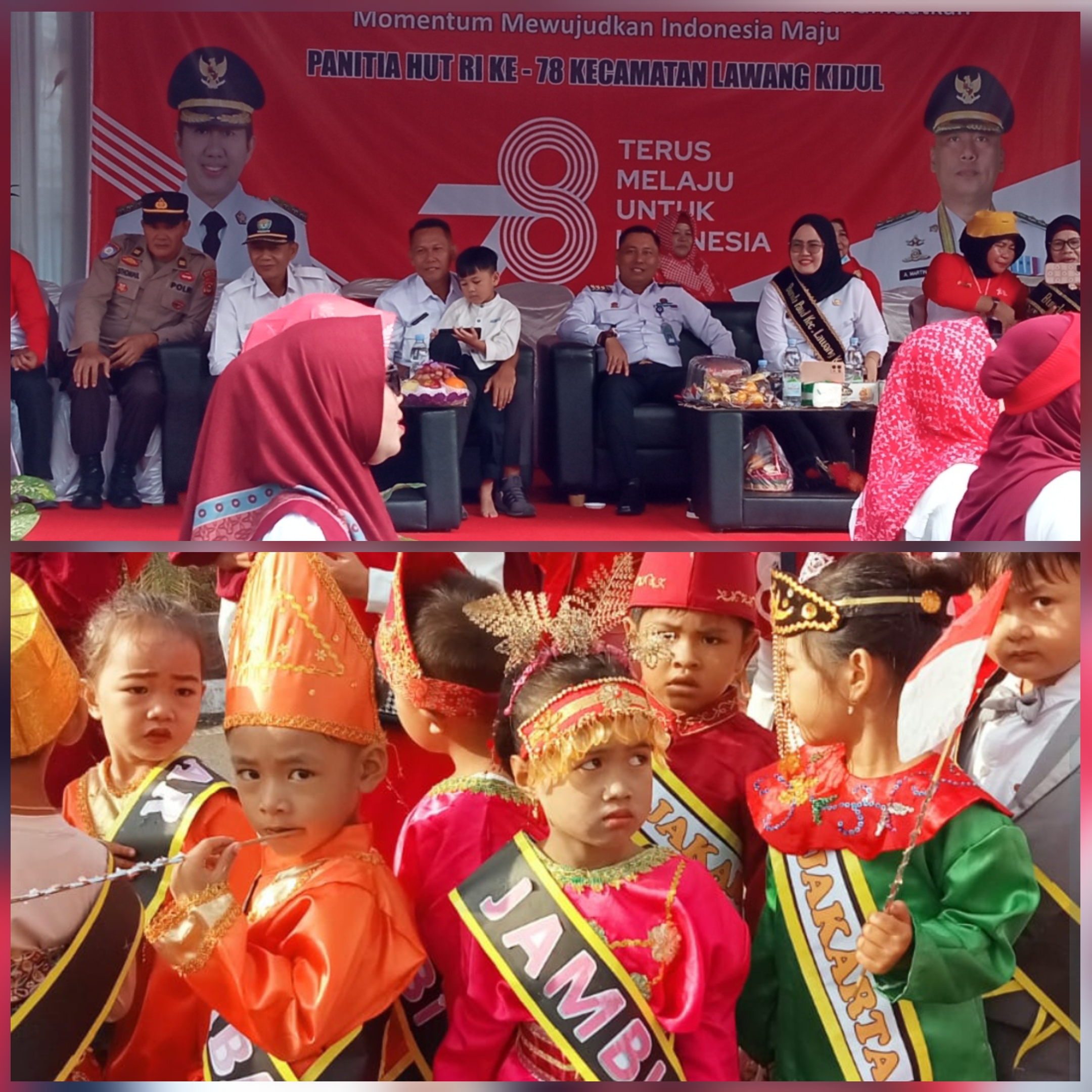 Camat Lawang Kidul Saksikan Karnaval Gerak Jalan Tingkat TK/Paud HUT RI ke 78