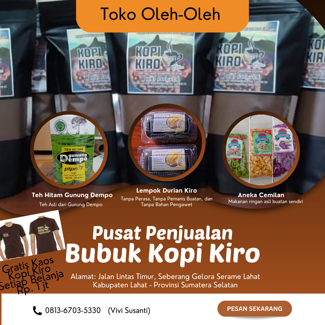 Toko Oleh-Oleh Lahat, Pusat Penjualan Kopi Kiro
