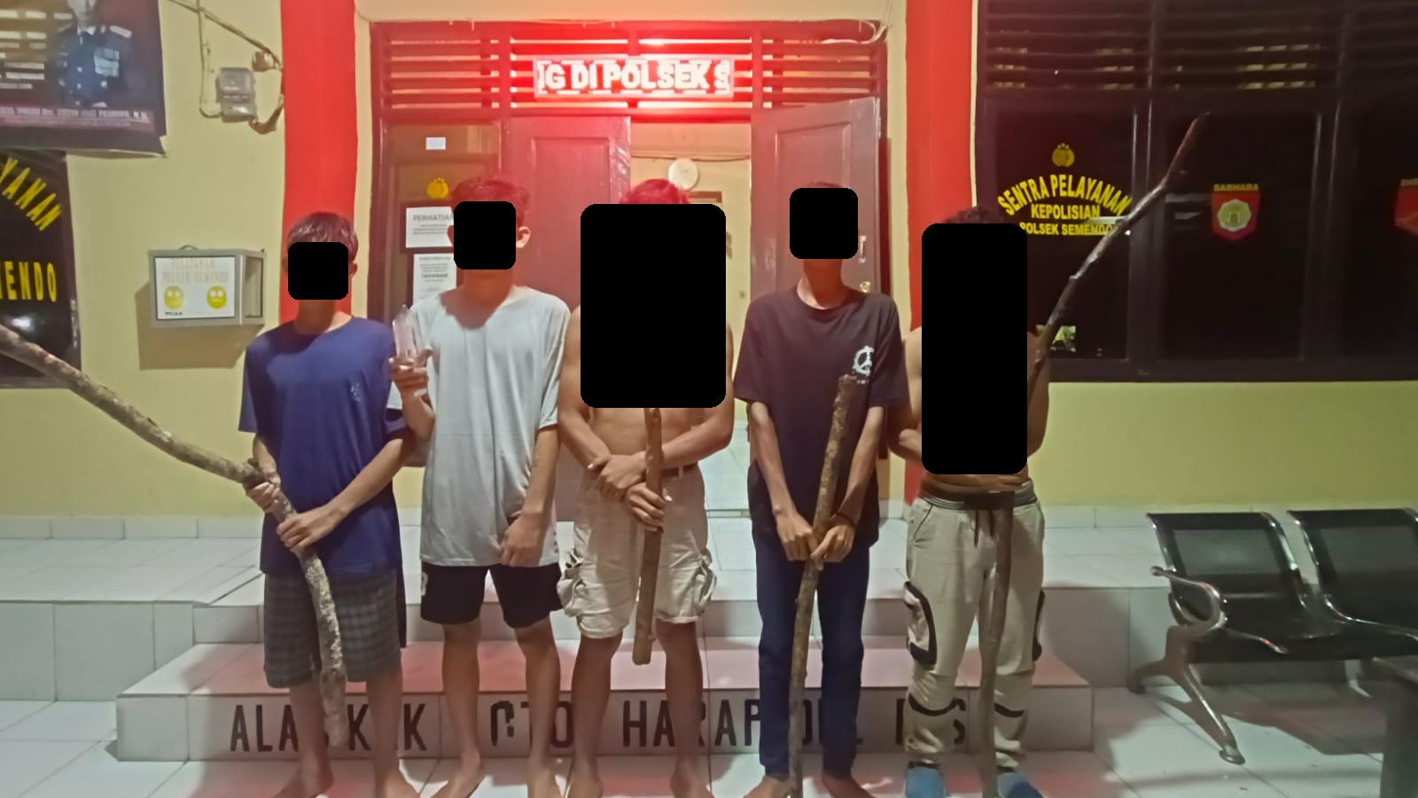 Akan Gelar Aksi Tawuran 5 Remaja di Amankan Polsek Semendo