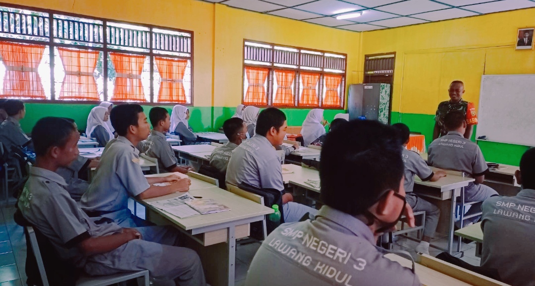 Komsos Koramil 404-05/TE, Beri Motivasi Ke Pelajar SMPN 3 Lawang Kidul