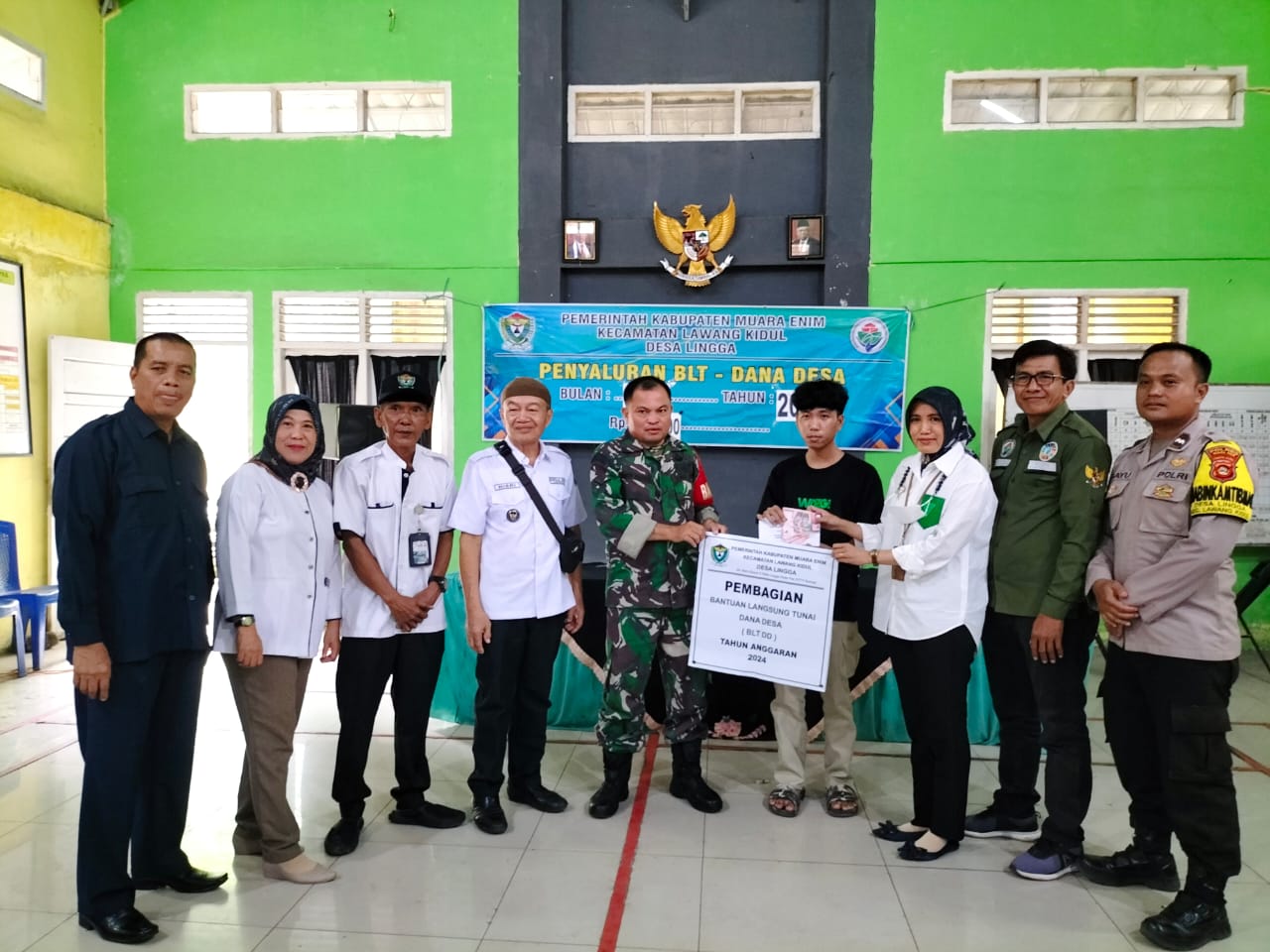Babinsa 05/TE hadiri Penyerahan BLT DD Tahap 1 Desa Lingga