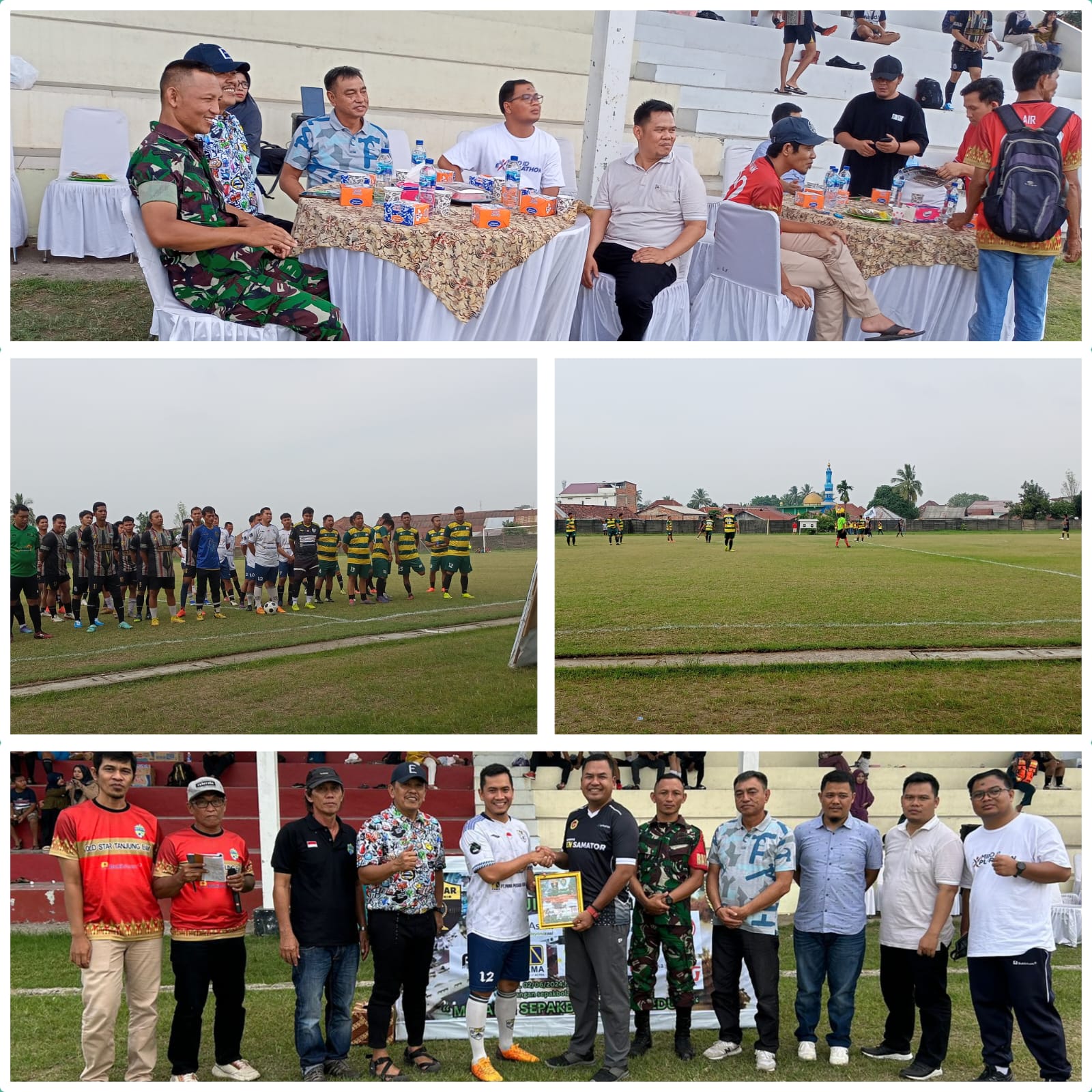 Babinsa Pasar Tanjung Enim hadiri Laga Amal Old Star Tanjung Enim