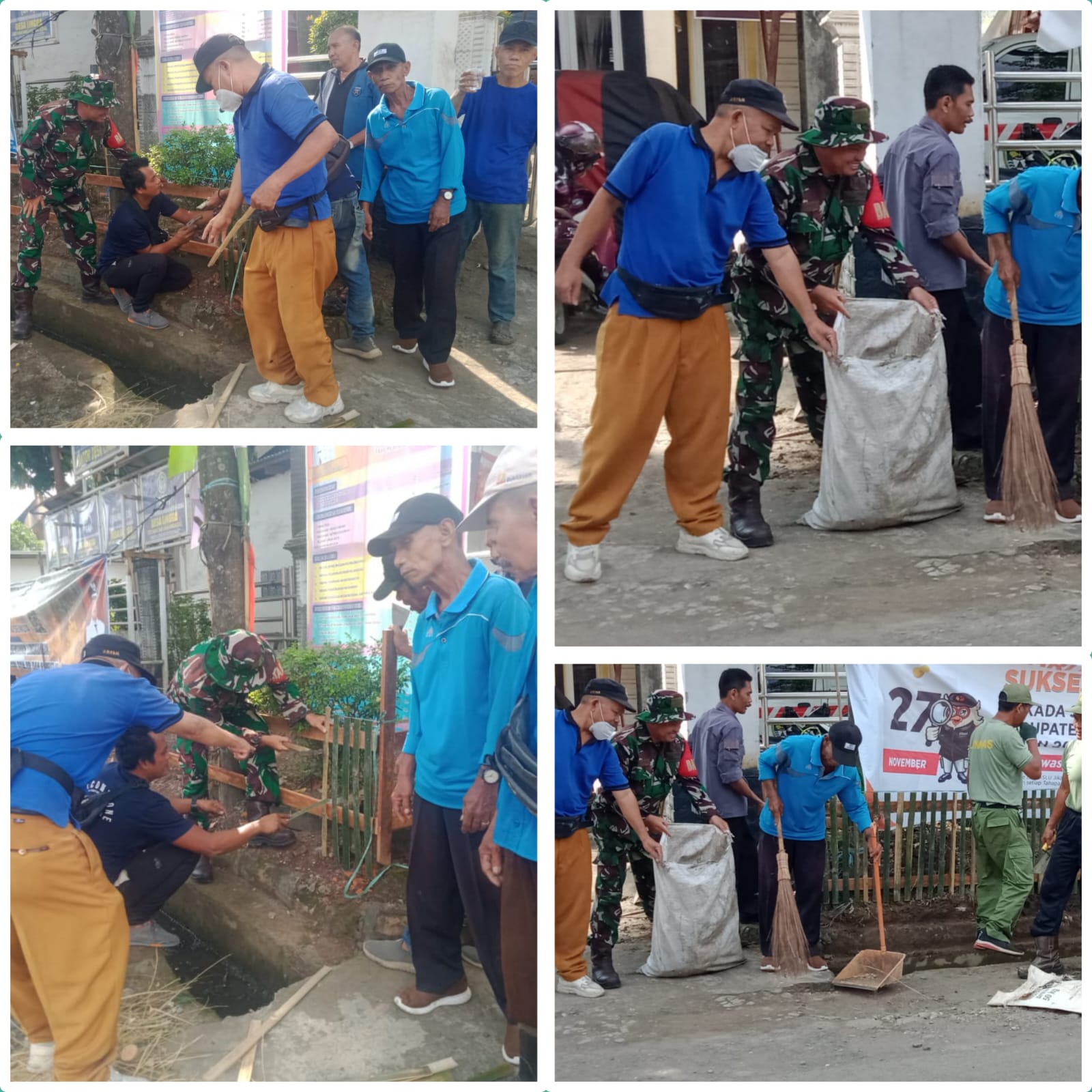 Ikuti Giat Gotong Royong, Serda Amin Babinsa Koramil 05/TE Akui Kekompakan Warga Desa Lingga