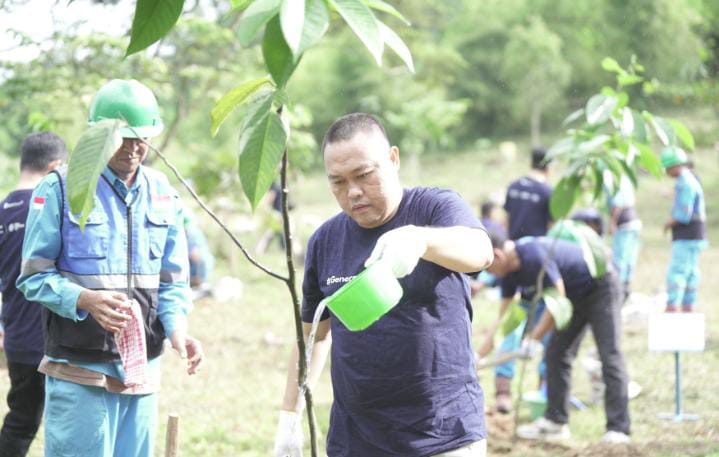 Green Mining, Bukit Asam (PTBA) Tanam Pohon Bersama di Lahan Bekas Tambang