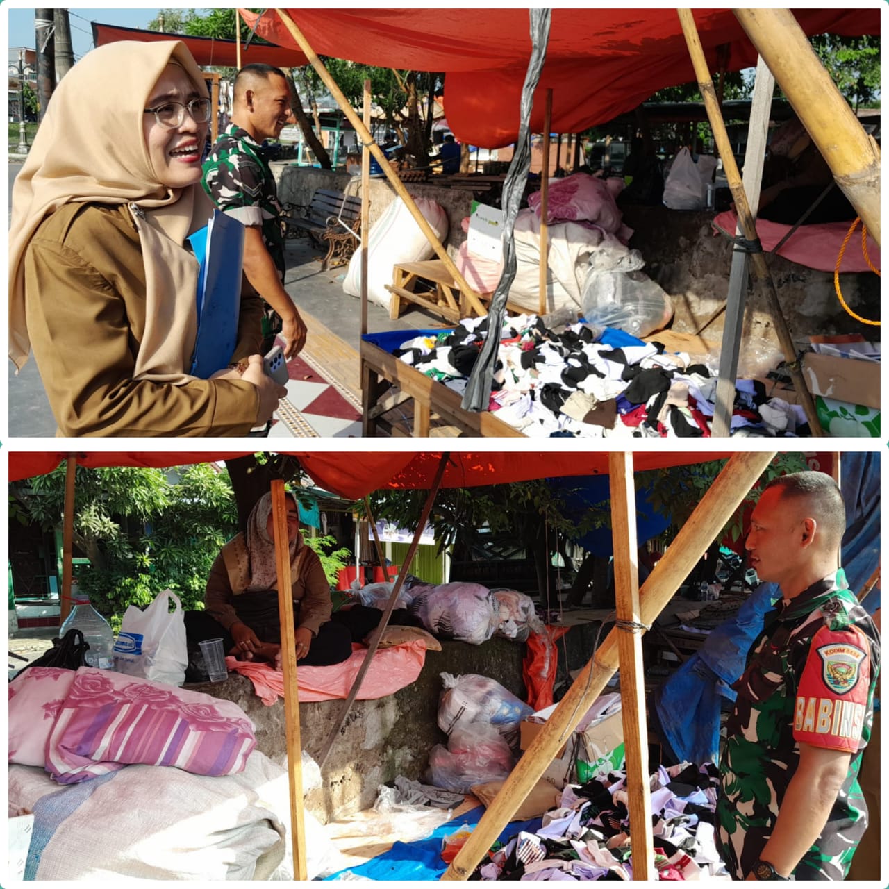 Serda Imam Babinsa Koramil 404-05/Tanjung Enim Dampingi Pihak Kelurahan Tegur Pedagang Membandel