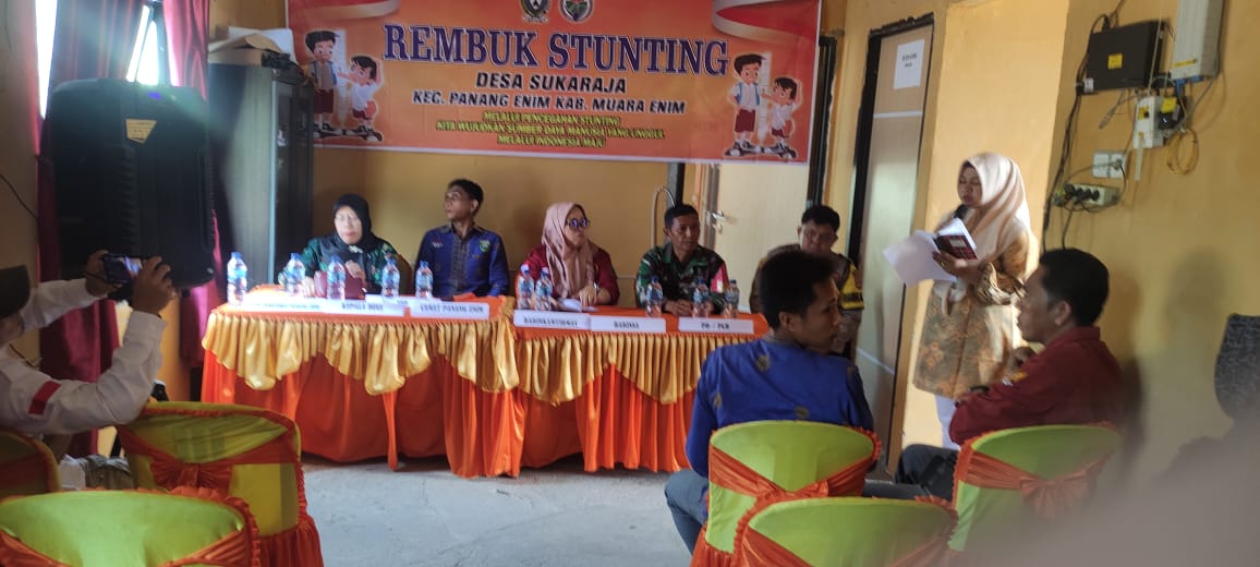 Berikut Pesan Babinsa Koramil 404-05/Tanjung Enim Saat Hadiri Rembuk Stunting di Desa Sukaraja