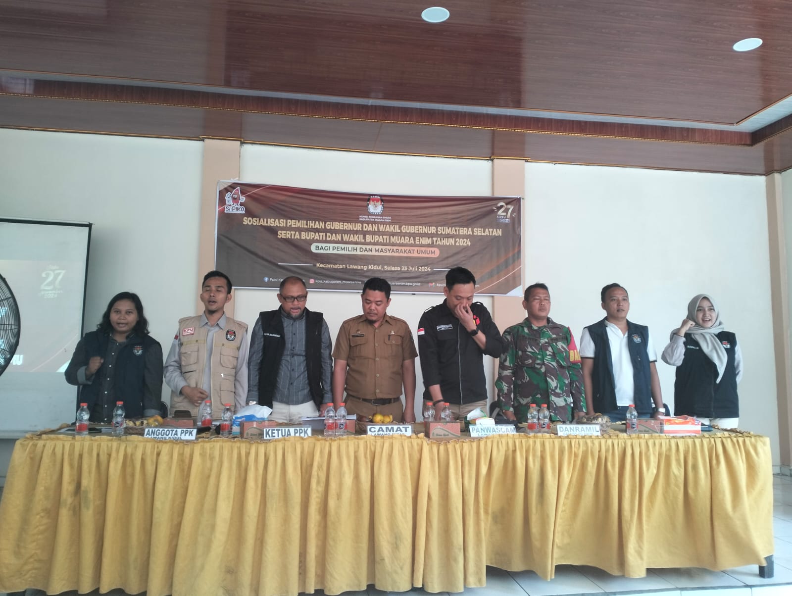 Babinsa Koramil 404-05/Tanjung Enim Hadiri Sosialisasi Persiapan Pilkada 2024