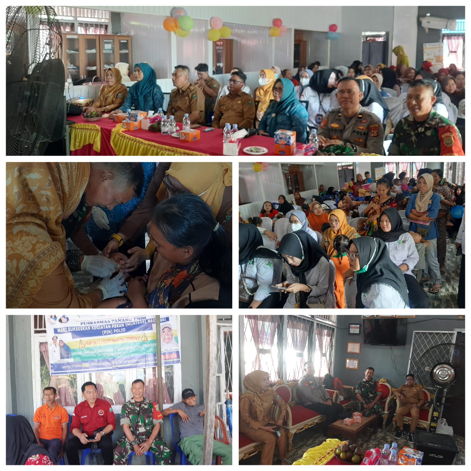 Babinsa Koramil 404-05/Tanjung Enim Dukung Giat Pin Polio 2024