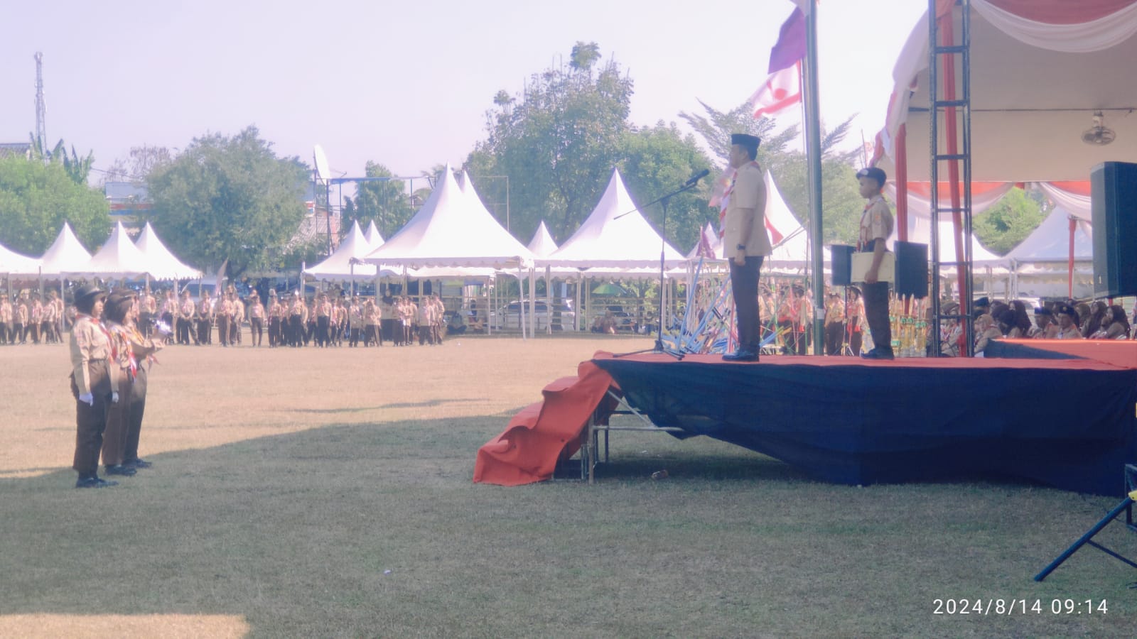 Upacara HUT Pramuka Ke 63 di Kecamatan Lawang Kidul Berjalan Sukses