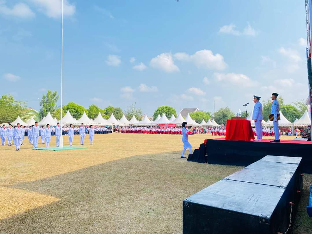 Danramil 404-05/Tanjung Enim Hadiri Upacara Sang Merah Putih, Pada HUT RI Ke 79
