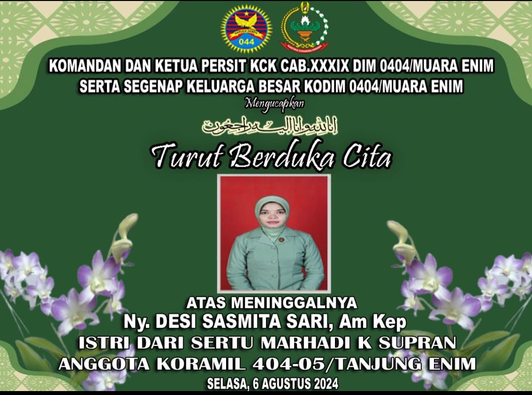 Jajaran Media Wartabianglala.com Sampaikan Ucapan Duka Atas Meninggal nya Istri Sertu Marhadi