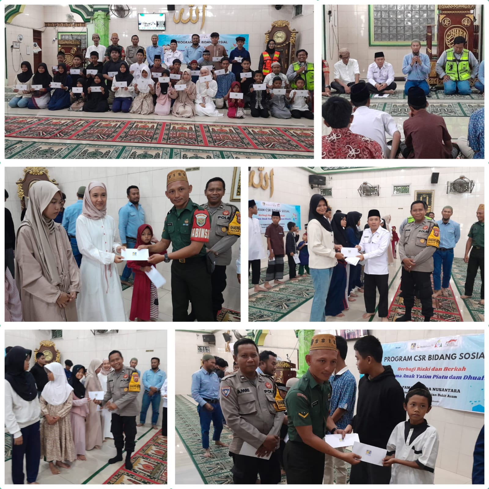 Babinsa Kelurahan Tanjung Enim, saksikan Penyaluran Bantuan Dari PT Pama Persada Kepada Anak Yatim Piatu