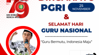Merah Putih BIru Ilustrasi Foto Formal Hari Guru Nasional PGRI Instagram Post