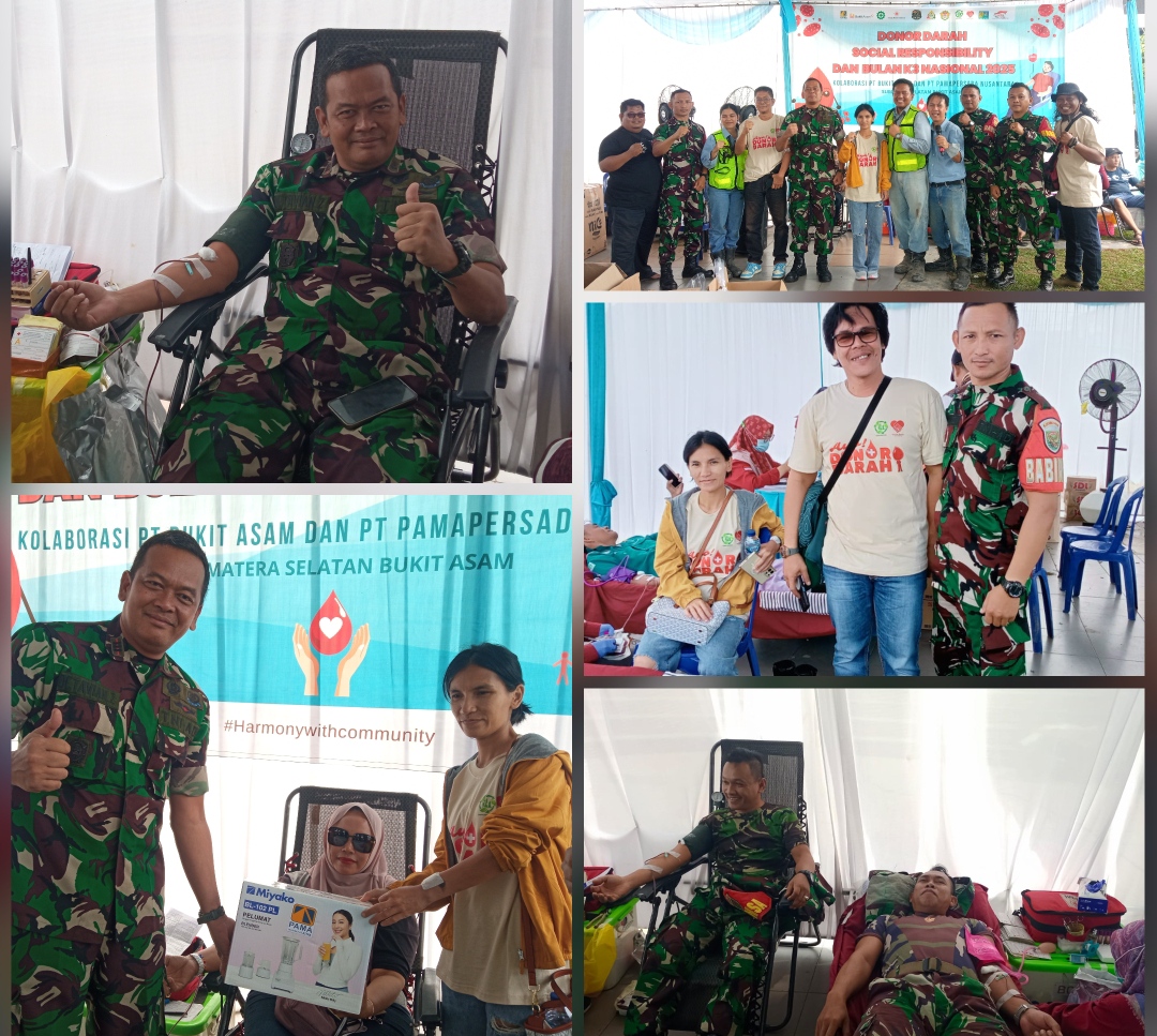 Serda Imam Udin Hadiri Donor Darah Social Responsibility Dan Bulan K3, Kolaborasi PTBA Dan Pama