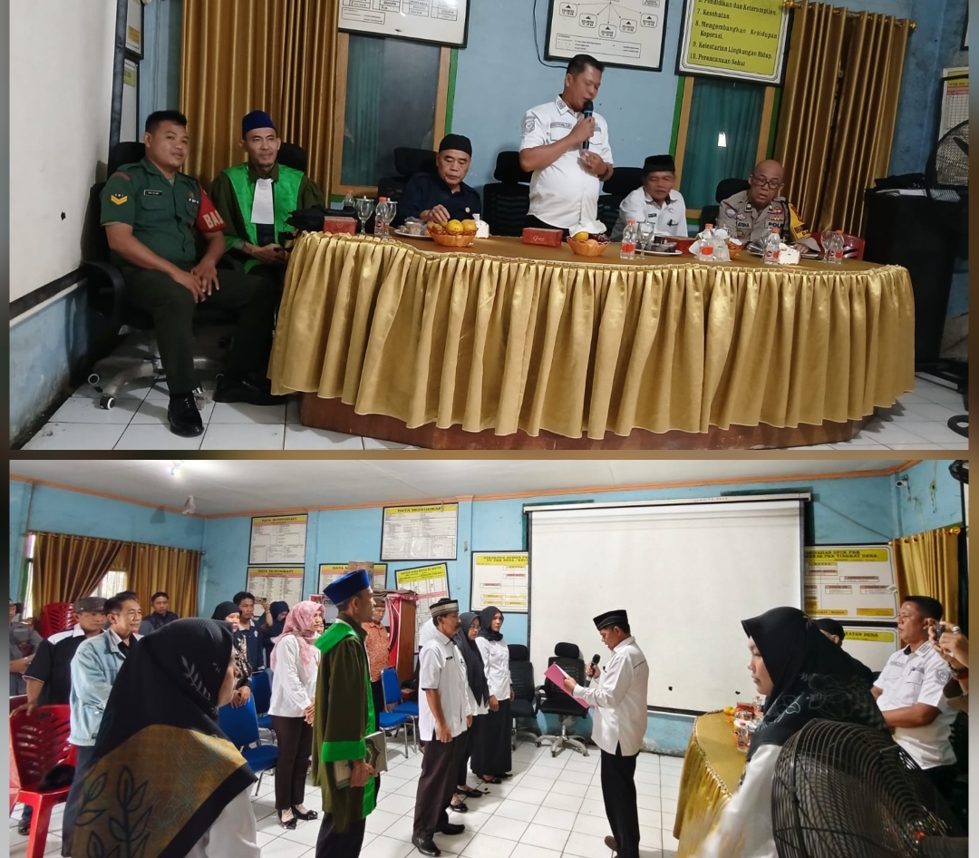Babinsa Sertu Ardi Kelana Hadiri Pelantikan 3 Perangkat Desa Darmo