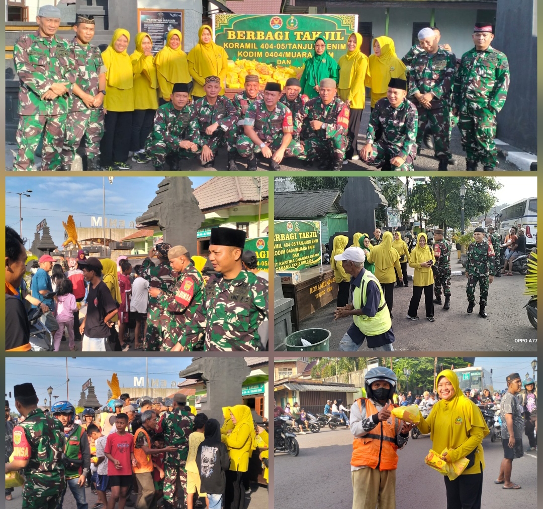 Anggota Koramil 404-05 Dan Persit KCK Ranting 6 Tanjung Enim Kembali Bagikan Takjil