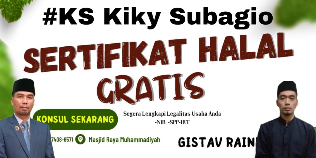 Buat Sertifikat Halal GRATIS? Kiky Subagio : Saya Dukung Penuh UMKM Lewat Sertifikasi Halal Gratis Gandeng Ustadz Gistav Rainhard, Ini caranya!