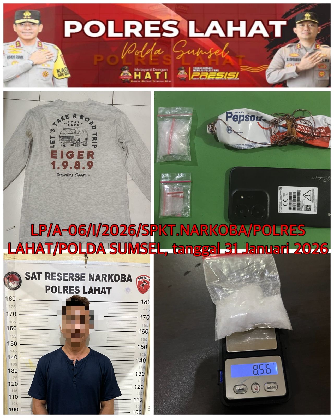 Modus “Lempar Odol” Gagal Total, Pengedar Sabu di Lahat Diringkus Polisi