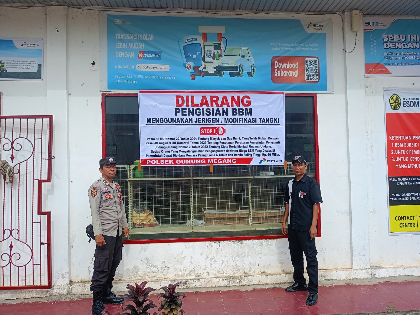 Polsek Gunung Megang TEGAS! Larangan Pengisian BBM Jerigen dan Tangki Modifikasi, SPBU Diminta Patuhi!
