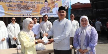 Humanis Dan Peduli, Polres Muara Enim Sembelij 26 Hewan Kurban