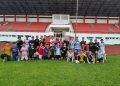 Kapolres Muara Enim Pererat Silaturahmi Lewat Olahraga Sepak Bola Bersama Klub Bola Muara Enim