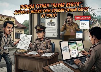 DIDUGA FITNAH “BAYAR BERITA”, JURNALIS MUARA ENIM ADUKAN OKNUM KADES KE POLISI