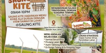 SAUNG KITE HADIRKAN MENU KHAS ALA DUSUN DENGAN VIEW SAWAH DI LAHAT