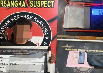 Satresnarkoba Polres Muara Enim Amankan Pengedar Sabu 7,22 Gram di Saka Jaya
