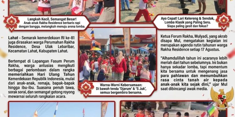 Warga Perum Rakha Residence Meriahkan HUT RI Ke-81, Tanamkan Semangat Nasionalisme Sejak Dini